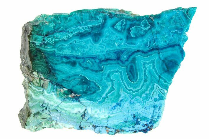 Polished Banded Chrysocolla Slice - Bagdad Mine, Arizona #298428